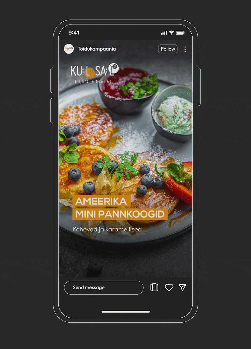 kuulsaal food campaign instagram story by menu items carousel animated preview